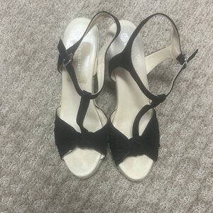 Eric Michael Black and Cream Sandals